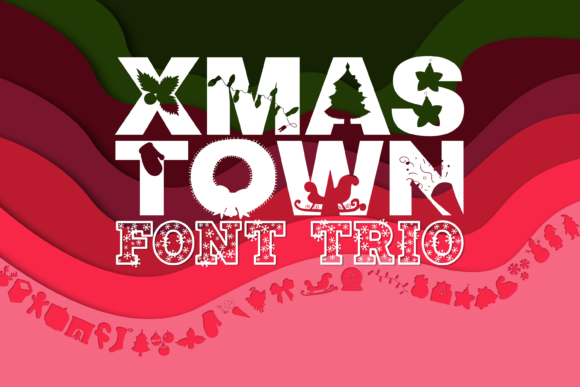 Xmas Town Trio: A Festive Display Font for Creative Digital Designs